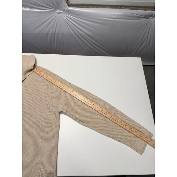 Poetry Womens Knit Cardigan Jacket Size 13 Oatmeal Cotton Hemp Sustainable - Picture 9 of 9